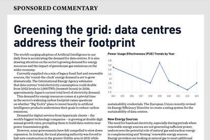 Greening the grid- data centres address their footprint