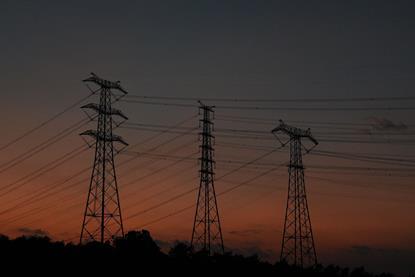 electric towers dusk