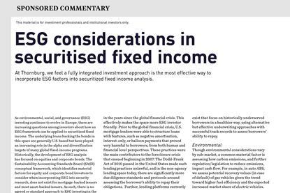 ESG considerations in securitised fixed income