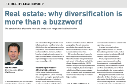 Real estate - why diversification is more than a buzzword