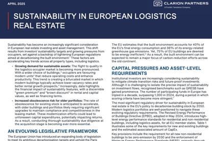 Sustainability In European Logistics Real Estate