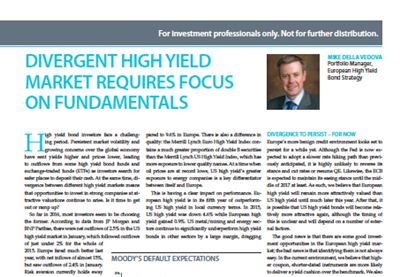 Divergent high yield market requires focus on fundamentals index