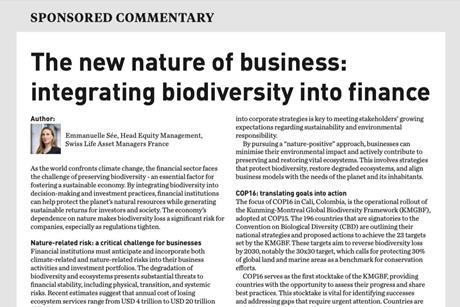 The new nature of business- integrating biodiversity into finance