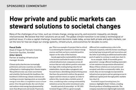 How private and public markets can steward solutions to societal changes